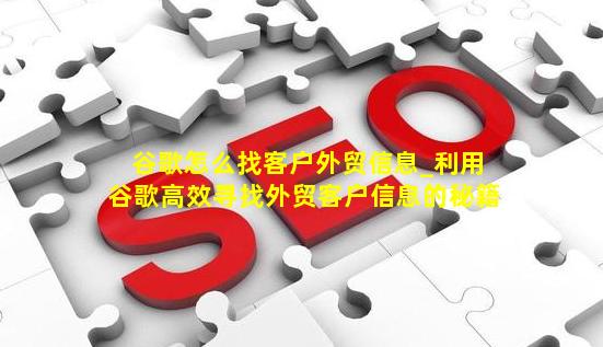 谷歌怎么找客户外贸信息_利用谷歌高效寻找外贸客户信息的秘籍